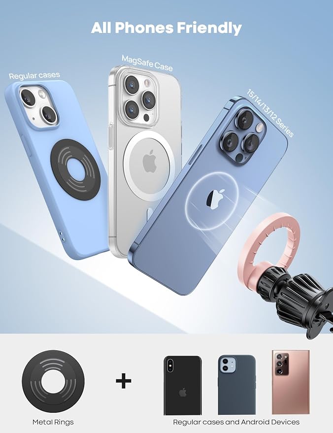 Lamicall for MagSafe Car Mount Vent 20 Super Magnets Accessories for iPhone | Magnetic Phone Holders for Your Car HandsFree Car Phone Holder Mount Air for Women Men Gift fit iPhone 17 16 15 Pro Max Pink - Image 5