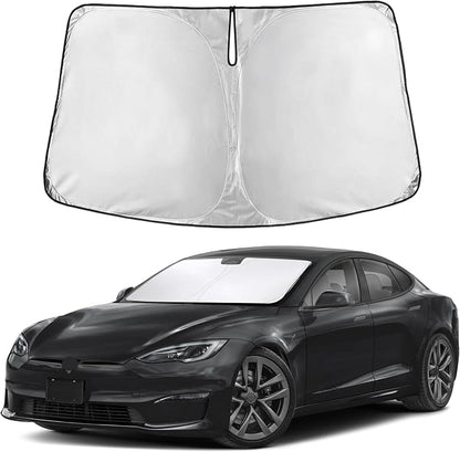 Autovir Windshield Sun Shade Fit for 2012-2024 2025 2026 Tesla Model S | Sunshade, Front Car Window Shades Sun Visor, Blocks UV Rays & Heat, Car Accessories by Autovir