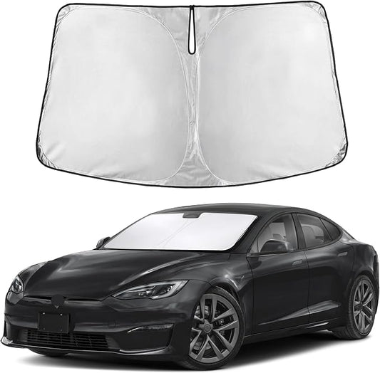 Autovir Windshield Sun Shade Fit for 2012-2024 2025 2026 Tesla Model S | Sunshade, Front Car Window Shades Sun Visor, Blocks UV Rays & Heat, Car Accessories by Autovir