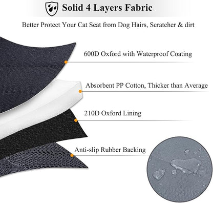 VIVAGLORY Dog Seat Cover Pet Seat Protector, Standard, Grey | Backseat Cover for Car Suv & Truck, Back Rear Backseat Bench Protector - Image 4