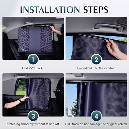 FLORICH Car Window Shades 4 Pack Durable Baby Car Shade for Rear Side Windows Privacy Curtains for Car Taking a nap, Travel, Camping - Image 8