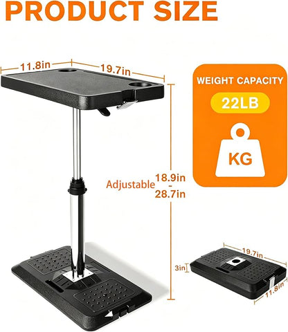 Car Seat Trays Table Desk for Laptop Tablet Adjustable Travel Tray for RV | Car Back Seat Tray Table for Passengers Eating or Working, Foldable Stand for SUV MPV RV Outdoor Adjustable Height- Black - Image 2