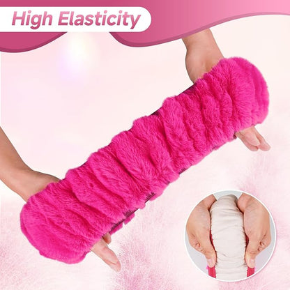SEG Direct Furry Steering Wheel Cover, Fluffy Fuzzy Gear Shift, Magenta | Gear Shift Cover, 2 PCS Set, Soft and Warm, Cute Fur Auto Car Decor, Standard Size 14.5- 15 inch for Women Men - Image 5