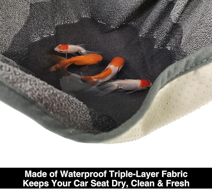 Waterproof Towel Car Seat Cover, Sweatproof Non-Slip Seat Protector, Universal Fit for Front Bucket or Rear Bench Seat of Cars, SUVs, Vans, Trucks, Compatible with Airbags and Armrests (Gray, 2 Pack) - Image 5