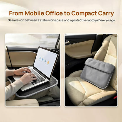 Three in one Storage for car Laptop Desk, iPad Portable Laptop Tray, Home Office and Sofa, Wooden Tray, car seat Gap Filler 15.4x11.4-inch Filling seat and Console Storage. - Image 8