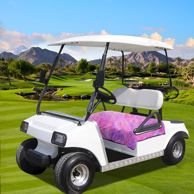 YOKYHOM Golf Cart Seat Covers, Thick Plush & Non-Slip Backing, Pink Purple | Heat & Cold Protection, All-Season Comfort, 51 x 30.5 in, Fits Most 2 & 4 Passenger EZGO, Club Car, Yamaha & Icon Carts - Image 7