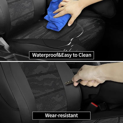 EKR F150 Seat Covers Custom Fit for (4 Door,SuperCrew) Ford F-150 Raptor/Tremor 2021 2022 2023 2024 2025 2026,Leather Truck Seat Cover Full Set -Faux Leather(Black/Gray Camo A122) - Image 6