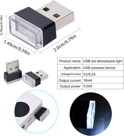 Febrytold 2 Pcs White Universal Mini USB LED Car Interior Ambient | The Cold Light Does Not Generate Heat and Will Not Damage The Interior of The Vehicle Even When Used for A Long Time - Image 3