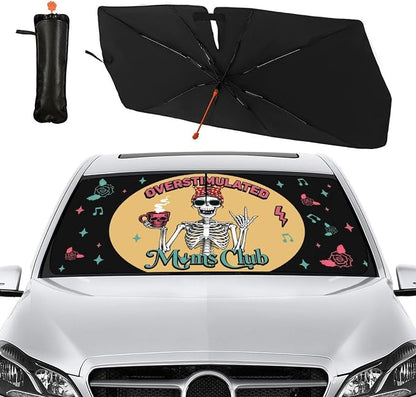 Socira Moms Funny Club Skull Car Windshield Sunshade Mother Umbrella Visor | Foldable Umbrella Cool Sun Shade Cover Sunshade Front Window Cover Car Accessories Mother's Birthday Gifts (57" X 30") - Image 7