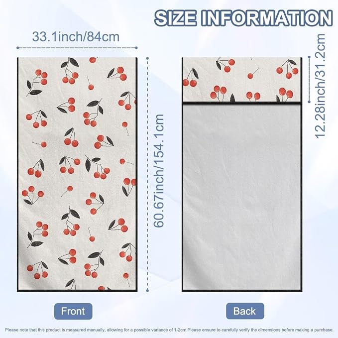 SEANATIVE Red Cherry Sweat Towel Seat Cover, Premium Car Seat Towel Protector for Trucks SUV Jeep, Universal Seat Covers for Post Gym Workout, Running, Swimming, Beach - Image 7