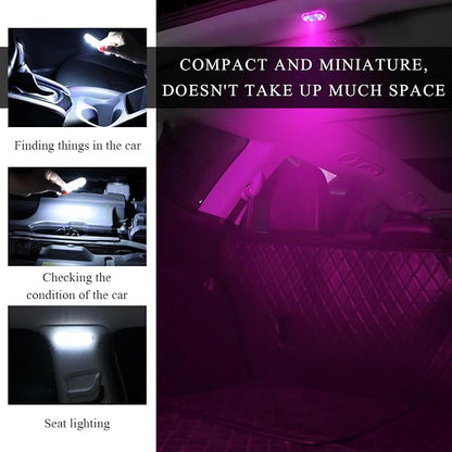 Wevdn 2 PCS Car LED Lights Interior Wireless, Magnetic Car Ambient Lighting with 6 Bright LED Lamp Beads, Portable USB Rechargeable Vehicle Interior Led Night Light for Car (Pink) - Image 4