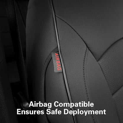 EKR F150 Seat Covers for (4 Door,SuperCrew) 2015-2020 Ford F150 XL/XLT & (CrewCab) 2017-2022 F250/F350/F450 XL/XLT,Heavy Duty Waterproof Protection for Work Trucks-Faux Leather(Black) - Image 4