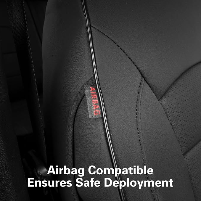 EKR F150 Seat Covers for (4 Door,SuperCrew) 2015-2020 Ford F150 & (CrewCab) 2017-2022 F250/F350/F450 Limited/King Ranch/Lariat/Platinum,Heavy Duty Protection for Work Trucks,Faux Leather(Black) - Image 4