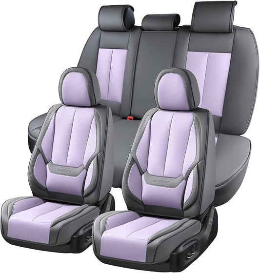 Coverado Car Seat Covers, Seat Covers for Cars, Waterproof Leather Auto Seat Protectors, Leather Car Seat Cushion, Car Interiors Accessories Universal Fit for Most Cars by COVERADOAUTO