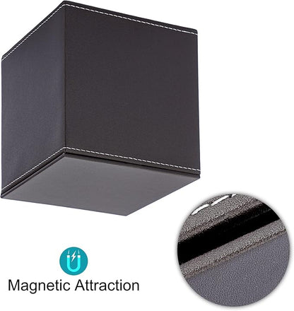 Sumnacon Square Tissue Box Cover,Magnetic Bottom PU Tissue Box Holder,Brown | Cube Leather Tissue Box Covers,Decorative Tissue Box for Bathroom Vanity Dresser Night Stand Table Countertop Office Car - Image 6