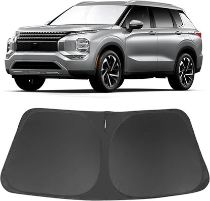 Windshield Sun Shade for 2022-2026 Mitsubishi Outlander | Full covered for windshield, Foldable & Durable, Block UV Rays, Reduce Heat, Easy to install, Keep Car Cooler by LHFLIVE
