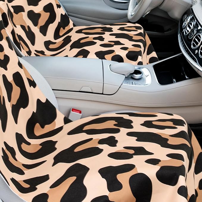 Hahafelt Car Seat Towel Cover with Storage Bag, 63 x 32 Inch Universal Non Slip Waterproof Sweat Protector for Car, Gym Swimming Running, Machine Washable (Leopard) - Image 3