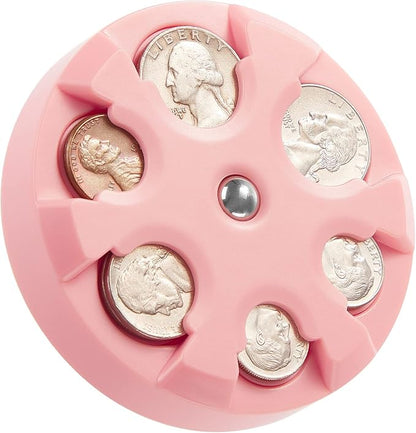 JOYTUTUS Coin Holder, Portable Coin Change Organizer, Universal Coin Storage Coin Holder for Car, Wallets, Pockets (Pink) (Pack of 2) - Image 2