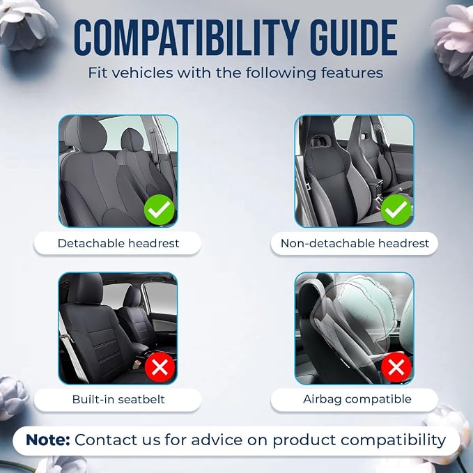 GENANY Perforated Horror Mask Car Seat Covers, 2-Piece Front Seat Set | 2-piece polyester front seat cover set, each 49.5 x 19.6 inches, with adjustable straps and hooks - Image 2