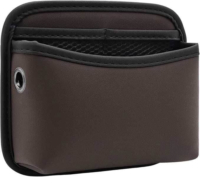 Car Seat Side Storage Pocket, Small Car Seat Organizers PU Leather Car Console Organizer Pocket Multifunctional Console Side Organizer Bag for Phone, Keys, Sunglass, Wallet (1Pack, Brown) by DecorateYourLife