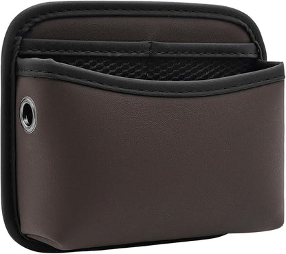 Car Seat Side Storage Pocket, Small Car Seat Organizers PU Leather Car Console Organizer Pocket Multifunctional Console Side Organizer Bag for Phone, Keys, Sunglass, Wallet (1Pack, Brown) by DecorateYourLife