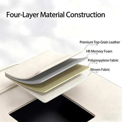 Universal Foldable Car Backseat Organizer with Table Tray, Car Seat Back Protector with Touch Screen Phone Holder, Premium Leather Kick Mats with Storage Pockets Tissue Holder (Beige) - Image 7