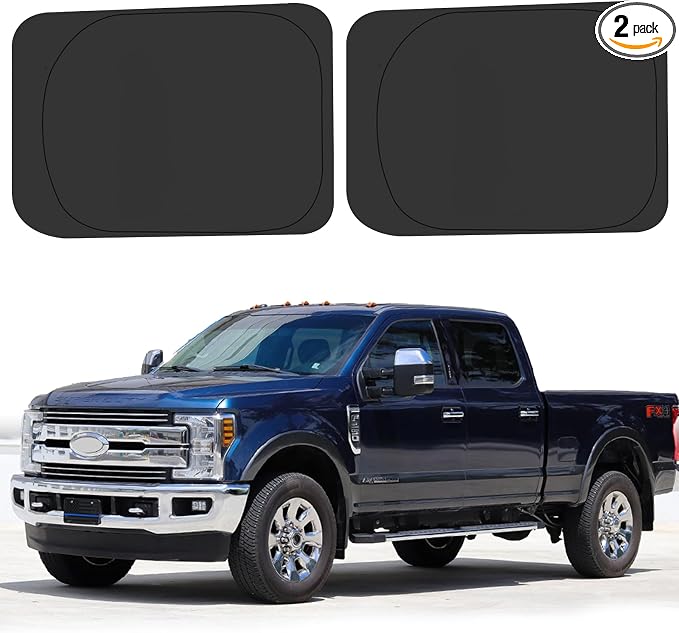 Rear Side Window 2nd Row Sunshade for 2017-2022 Fo-rd Super Duty F250 F350, Super Crew Cab 4Door, XL XLT Lariat King Ranch, Platinum Pickup, Foldable Window Sun Shades Sun Visor, Pack of 2 by ULROLIT