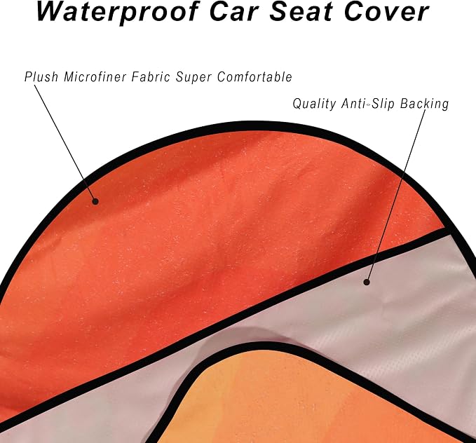 Car Seat Cover Protector Front Seats,for Gym Workout,Running,Swimming,Beach and Hiking,Waterproof Sweat Towel Bucket Seat Covers for Cars SUV Trucks (Orange, 1Pcs) - Image 5