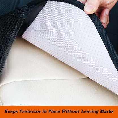 Car Seat Protector, Non-Slip Rubber Padded Backing Seat Protector for Child Seats, Waterproof Thickest Padding Car Seat Protector Under Baby Seat - No Imprint (Black-Ⅰ-2pcs) - Image 3