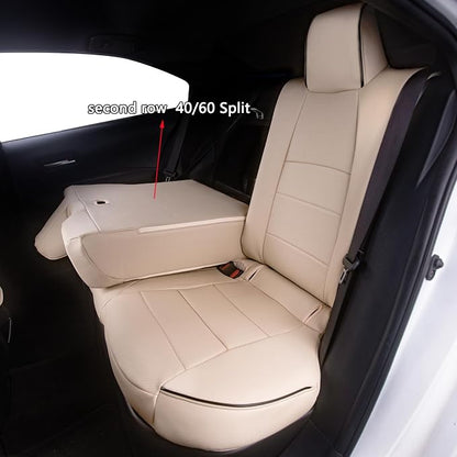 HKZ Corolla Seat Covers Custom Fit for Toyota Corolla 2020 2021 2022 Hybird LE & 2023 2024 2025 2026 Hybrid XLE Leather Car Seat Cover, 5 Seats Full Set (Beige) - Image 4