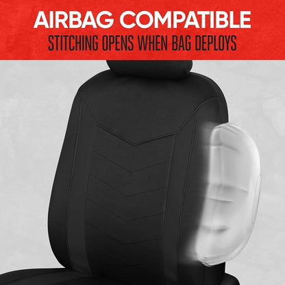 Motor Trend Neoprene Waterproof Seat Covers for Cars, Trucks, & SUV – Black Automotive Interior Protectors - Rear Split Bench Protector for Kids Dogs & Pets – Forros para Asientos de Carro - Image 4