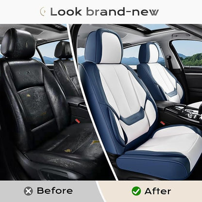 Coverado Car Seat Covers, Seat Covers for Cars, Waterproof Leather Auto Seat Protectors, Leather Car Seat Cushion, Car Interiors Accessories Universal Fit for Most Cars - Image 6