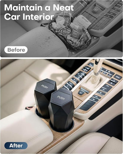 HOTOR Car Trash Can with Lid, Leakproof, Black, 2 Pack | Car Accessories for Interior, Garbage Can with 30 Attached Trash Bags, Multipurpose Organizer and Storage for Home & Office - Image 5