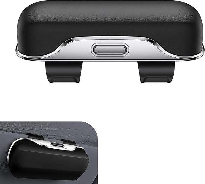 Car Visor Sunglass Holder, Anti-scratch Eyeglasses Storage Protection Case, One-press Open Organizer Box with Clips, Universal Interior Accessory for SUVs Sedans Trucks (Black) by Unknown
