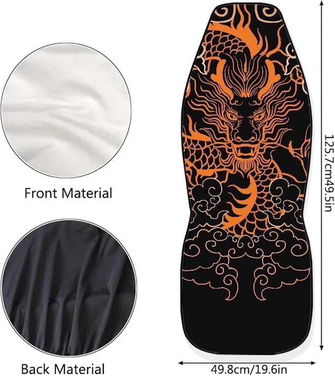 Dragon Car Seat Covers for Front Seat Only Black Washable and Breathable Bucket Seat Covers for Women Men for Most Car Interior Covers Sedan Truck SUV Van - Image 5