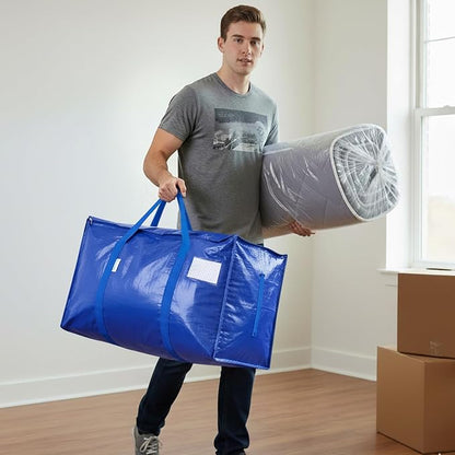 TICONN 4 Pack Extra Large Moving Bags Heavy Duty with Zippers & Carrying Handles, Durable Storage Bags Moving Boxes for Closet Organizers and Storage (4 Pack, Blue) - Image 7