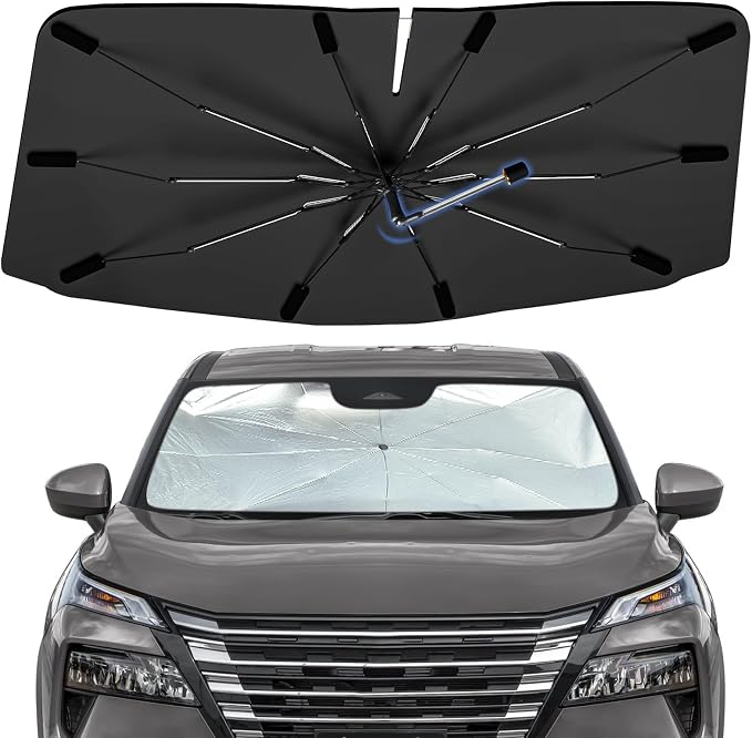 Windshield Sun Shade Intended for Nissan Rogue 2021-2026 Front Window | Foldable Car Sunshade Umbrella, Highly Reflective Auto Sun Shield Visor for UV Protection, Keep Car Cool Accessories by Bocvam