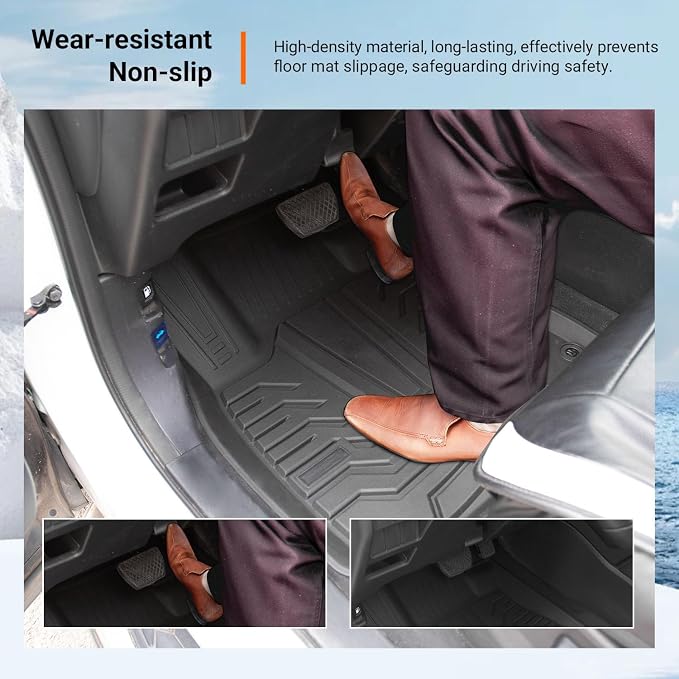powoq Floor Mats Cargo Mat Compatible with 2017-2022 Hybrid Honda CRV | TPE All Weather Replacement for 2017-2022 Honda CRV Accessories (Fit 17-22 Hybrid Model, Trunk Mat+Backrest Mats+Floor mats) - Image 4