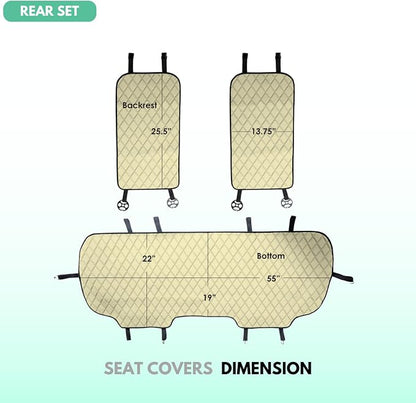FH Group Car Seat Cushion Neosupreme Automotive Seat Cushions - Universal Fit, Rear Car Seat Cushion, Car Seat Cushions With Non-Slip Silicone Backing for SUV, Sedan, Van Rear Set Beige - Image 3