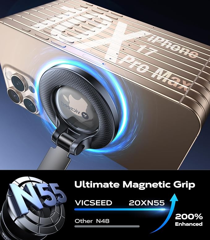 VICSEED 2026 Upgraded Car Phone Holder for Magsafe Car Mount [85 LBS Strongest Suction] Vacuum Magnetic Phone Holders for Your Car 360° Adjustable Car Phone Mount for iPhone 17 Pro Max 16 15 14 Pink - Image 5