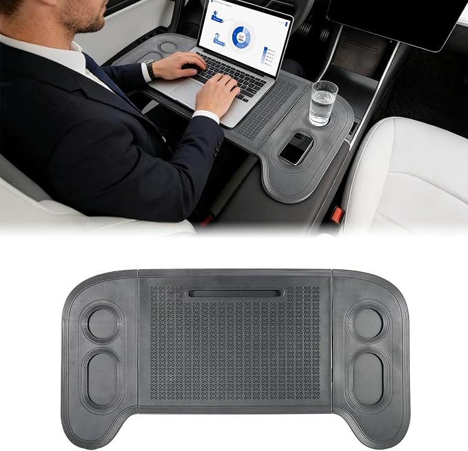 GearUp Universal Car Table Tray for Eating Foldable Car Desk for Laptop | Fits Most Vehicle Models, PE Material, 22lbs Load Capacity, Stable Support, Mobile Work, Easy Storage by GearUp