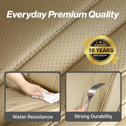 Coverland Premium Car Seat Covers Front Seats Waterproof Interior Protector | Airbag Compatible Non-Slip Seat Cover for Accord, Prius Prime, Avalon, Legacy, WRX, BRZ [Beige - Size Chart A19] - Image 8