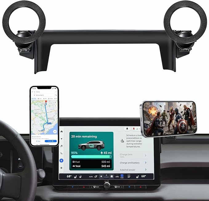 Dual-End Car Phone Holder for Toyota RAV4 2026 Accessories 12.9-Inch Screen | Strong Magnetic Cell Phone Mount for Magsafe iPhone, 360° Hands-Free No Air Vent Blockage One-Hand Operation Stable Stand by MOCHENT