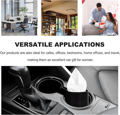 4 PCS Car Tissue Holder, Refillable Round Napkins Containers with Papers Inside, Convenient Travel Tissue Tubes Facial Paper Towel Cylinders for Vehicle Cup Holders (Black) - Image 6