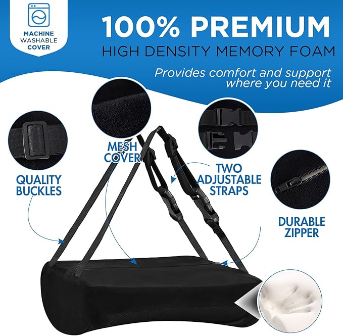 Niceeday Lumbar Support Pillow for Office Chair Car, Gaming Chair Lower Back Pain Relief Memory Foam Cushion with 3D Mesh Cover Ergonomic Orthopedic Back Rest Lower Back Support - Image 3