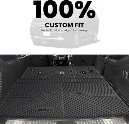 LASFIT Trunk Mat for Chevy Suburban/GMC Yukon XL/Escalade ESV 2021-2026 | Only with 3rd Row Backrest Mat; Only Yukon XL, Not Yukon/Only Escalade ESV, Not Escalade; Edge to Edge Coverage,Easy to Wash - Image 3