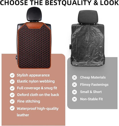 Car Seat Back Protector, Waterproof Faux Leather Kick Mat, Red, 1 Pack | Wide-Coverage Protection with an Easy-Clean Faux Leather Surface - Image 9
