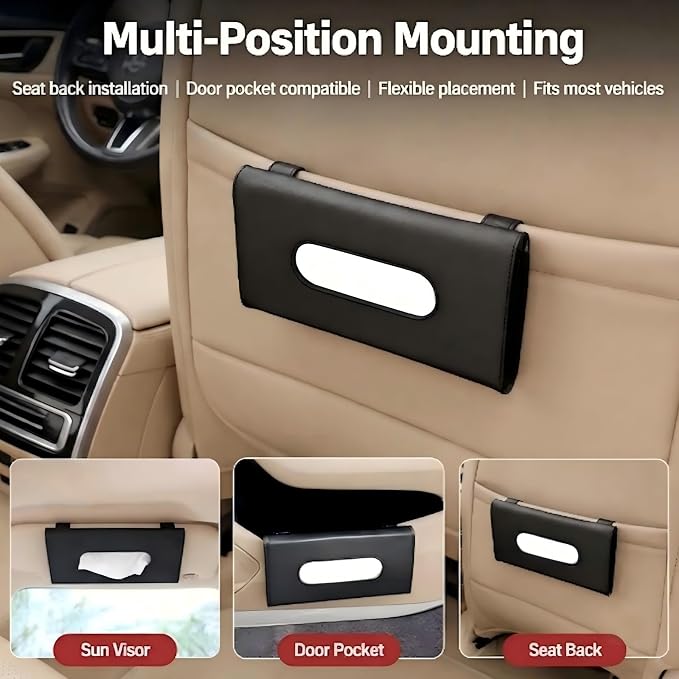 2 Pack Car Tissue Holder - Automotive Visor Tissue Interior Accessories for Truck SUV Van Black - Image 6