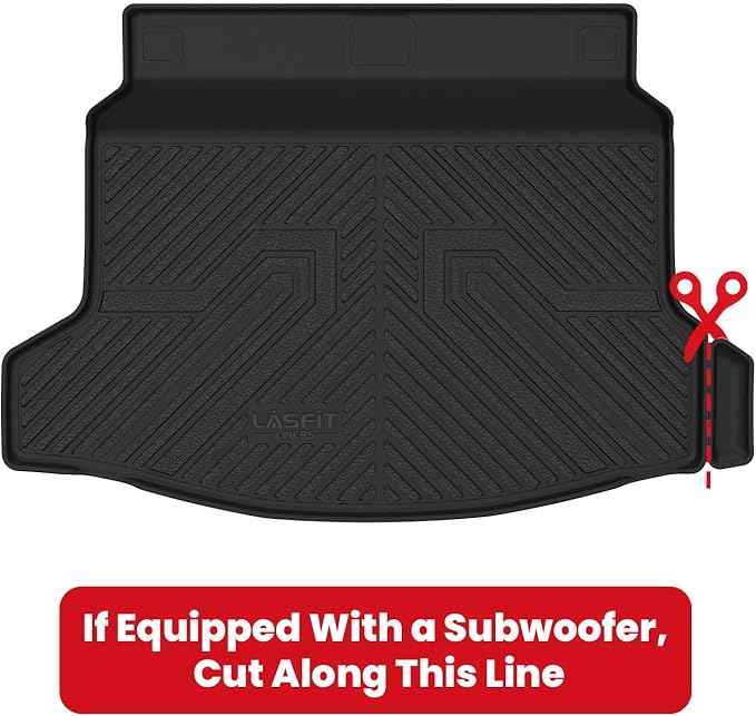 LASFIT All Weather Cargo Mats for Honda Civic 2022-2026 - Hatchback | Full Surround TPE Mats, Tall Walls, 3D Custom Fit, Non-Slip, Easy Clean, Tool-Free Install, Vehicle-Specific Accessories - Image 2