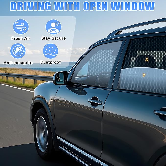 ZATOOTO Car Window Shades for Equinox 2018-2024, Breathable & Privacy | Car Window Cover for Baby Sun Shade, Mesh Reduce UV Rays, Heat Insulation,For Camping - Image 5